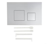 Placa de actuador de doble descarga para inodoros Geberit 01 10 20 21 30 50 60 UP300, botones y marco de acabado cromado, accesorio de pieza de repuesto para baño (plata)