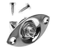 Placa de Conector Hembra para Guitarra Eléctrica, Plata | Metal, 1 Juego, Repuesto de Instalación Sencilla, Formato Ovalado Tipo Cat Eye, Salida para Instrumento