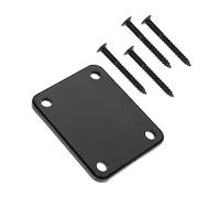 Placa de Conexión del Mástil de Guitarra Eléctrica Negra | Juego de 1, Metal y Plástico, Incluye Tornillos, Repuesto y Decoración para Aficionados Guitarra