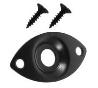 Placa de Conexión para Guitarra Eléctrica, Metal Negro | Reemplazo de Entrada, Instalación Fácil, Diseño Creativo, Protección Práctica, Pieza Socket Plate