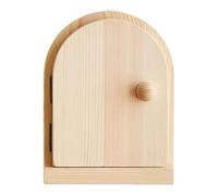 Placa de cubierta de enchufe: protector de pared decorativo, marco eléctrico sin perforación, cubierta estilo puerta de, accesorio protector de madera para el hogar con detalle de botón | Salida