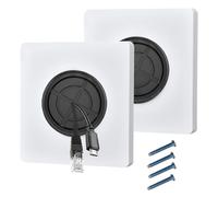 Placa de cubierta de entrada de cable de pared: 2 piezas de placa de cepillo de cable blanca, placa frontal de cepillo montada en la pared, para cubrir tomas, receptáculos y ordenar cables de acceso