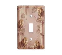Placa de cubierta de interruptor de luz individual de león para baño, columna de mariposa de naturaleza tropical, verano, color marrón, de plástico, tamaño estándar, placa decorativa para nuevo