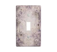 Placa de cubierta de interruptor de luz individual, vintage, elegante, columna de París, primavera, lavanda, plástico, tamaño estándar, placa decorativa para el hogar, sala de estar, dormitorio
