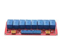 Placa de módulo de relé optocouplador de 8 canales, 5 V/12 V/24 V, con luz indicadora de potencia de disparador alta/baja (5 V)