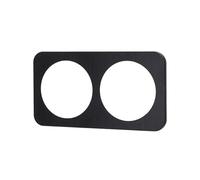 Placa de pared de aluminio negra con 2 llaves, ideal para instalaciones eléctricas y decoración de interiores.
