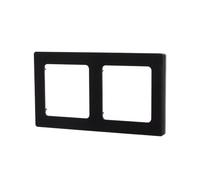 Placa de pared de plástico de 2 llaves, color negra, ideal para instalaciones eléctricas y conexiones en ambiente doméstico.