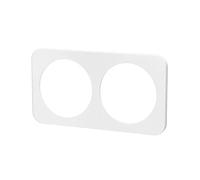 Placa de pared de vidrio blanca de 2 llaves, diseño elegante, ideal para instalaciones eléctricas en interiores.