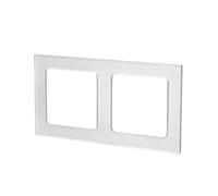 Placa de pared de vidrio de 2 llaves, color plateado, adecuada para interruptores eléctricos y decoración de interiores.