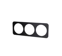 Placa de pared de vidrio negra de 3 llaves, sistema modular, fácil instalación; ideal para controlar luces y dispositivos eléctricos.