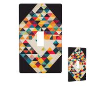Placa de pared decorativa geométrica triangular de 1 banda, cubierta de interruptor de luz, tamaño estándar, 11,4 x 7 cm, placa de pared para interruptor eléctrico
