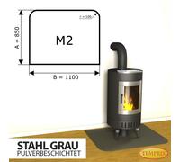 Placa De Piso De Chimenea Protector Contra Chispas De Acero Gris - M2