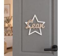 Placa de puerta personalizada para habitación infantil con nombre – Estrella con nombre – Rosa