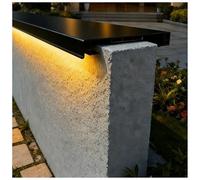 Placa De Remate Para Muros De Jardín Con Canales Para Tiras De Luz, De Aluminio Placa De Cubierta Para Muros De Ladrillo O Concreto(4.2ft L,5.5"(140mm) T Wall)