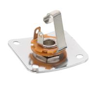 Placa de Salida de Guitarra de Metal, Cuadrada, Plateada | Tornillo Incluido, Base Rectangular para Conexión de Audio, Montaje Rápido y Ajuste Seguro