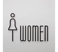 Placa de señal de inodoro de acrílico para puerta de baño, placa de señalización de WC, navegación transparente negra para hotel, pub, baño, montaje en pared, 20 cm (B)