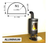 Placa De Suelo Para Chimenea Protector Contra Chispas De Aluminio - N1