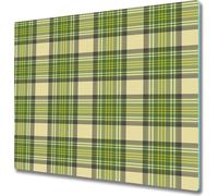 Placa de vitrocerámica para encimera, 60x52 cm. Protector de salpicaduras de vidrio. Tabla de cortar. Rejilla verde