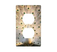 Placa decorativa de policarbonato irrompible con diseño de pavo real blanco para oficina en casa, 1 banda con tornillos