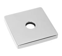 Placa Embellecedora Cuadrada de Acero Inoxidable 3,5 Pulgadas | Cobertura para Orificios Irregulares, Acabado Cepillado Resistente, Diseño Deslizante, Baño y Azulejos