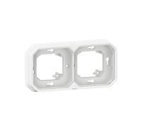 Placa empotrada - 2 postes - horizontal o vertical - blanco - Legrand plexo 069694l