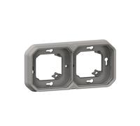 Legrand Placa empotrada Plexo 069683L 2 postes horizontal o vertical gris