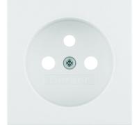 Placa frontal para toma de tierra, blanca, brillante, B.Square