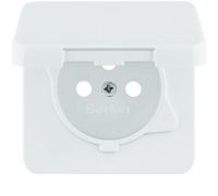 Placa frontal para toma de tierra con tapa, blanca, IP44