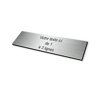 Placa grabada buzón autoadhesiva, 10 x 2,5 cm, estándar personalizable - 1 a 3 líneas sin coste adicional aluminio cepillado