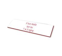 Placa grabada personalizada, autoadhesiva, para código CIN, blanco, fuente roja, tamaño 10 x 2.5 cm