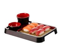 Placa para pasta de 25 x 17,5 x 3 cm, bandeja rectangular antideslizante