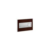 Placa pulsadora doble descarga cromo y wengué para baño moderna SQUARE de Unisan