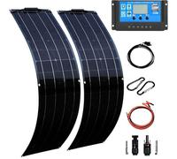 Placa Solar Flexible 200W 400W 800W Panel Solar Monocristalino Fotovoltaico Impermeable para Autocaravana Caravana Barcos Techos Casa Remolques Cargar 12V Bateria y Superficies Irregulares(B,400W)