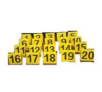 Placas de números tipo 1-40V, conjunto tarjetas mesa, marcadores posición for restaurantes, hoteles, eventos, etiquetas asiento boda Para Restaurantes Y Cafeterías(Yellow 1-20)