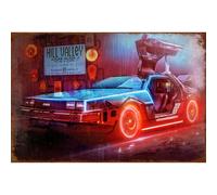 Placas Decorativas Vintage cartelera cine, regreso al futuro, back to the future Metálica 20x30 cm - Ideal para Cocina, Salón Habitaciones, Interior Casa. Perfecta para decoración de Hogar, Bar, Garag