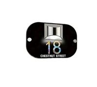 Placas Solares for Puerta, Número De Luz Acrílica, Logotipo Hueco 3D, Placa Luminosa for Dirección Casa, 1 Ud(Silver - Black)