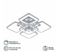 Plafon 129w 3000-4000-6500k cromo elara 9x58x58cm 17415lm c.remoto,reg