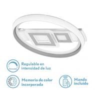 Plafon 80w sucre 3000-4000-6500k blanco/gris 7x51x51 cm reg.intensida