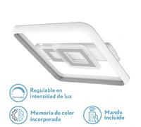 Plafon 80w sucre 3000-4000-6500k blanco/gris cuadrado 7x51x51 cm 7600l