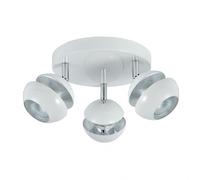 plafon beethoven de 3 focos para baño blanco/plata