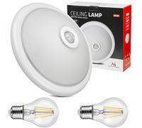 Plafón con sensor PIR Maclean techo con fuente de luz LED 2x max. 40W E27