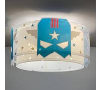 Plafón Dalber BLUE HERO, blanco/azul, Ø 33 cm, E27