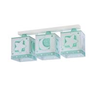 Plafón de techo 3 luces infantil Moonlight Luna y Estrellas verde Green