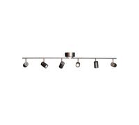 Plafón de techo Correct de By Rydéns, gris, 6 luces, metal, GU10