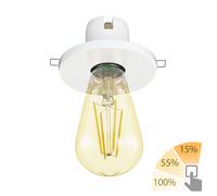 Plafón empotrable de porcelana E27 TELA blanco incl. lámpara LED dorada máx.