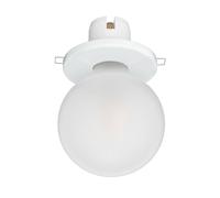 Plafón empotrable de porcelana E27 TELA blanco incl. lámpara LED vidrio