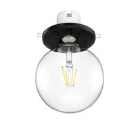 Plafón empotrable de porcelana E27 TELA negro incl. lámpara LED 838lm blanco