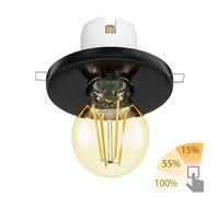 Plafón empotrable de porcelana E27 TELA negro incl. lámpara LED dorada máx.