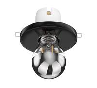 Plafón empotrable de porcelana E27 TELA negro incl. lámpara LED E27 667lm