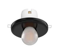 Plafón empotrable de porcelana E27 TELA negro incl. lámpara LED esmerilada